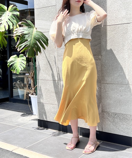 NOMAE（ノーマエ）の「レイヤードキャミワンピース（ワンピース・レディース・ホワイト/ブラック/イエロー/ベージュ・FREE）」の12枚目の写真