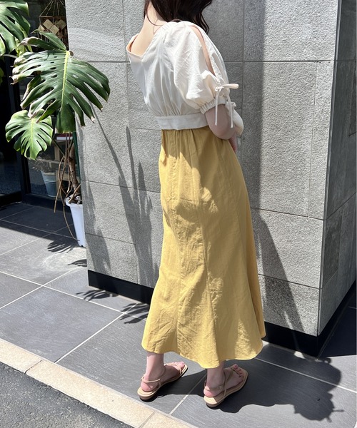 NOMAE（ノーマエ）の「レイヤードキャミワンピース（ワンピース・レディース・ホワイト/ブラック/イエロー/ベージュ・FREE）」の18枚目の写真