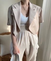 ダブルボタンショートジャケット