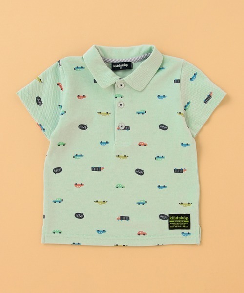 kladskap（クレードスコープ）の「★車柄半袖ポロシャツ（ポロシャツ・キッズ・オフホワイト/エメラルド・120cm/100cm/130cm/90cm/110cm）」の2枚目の写真