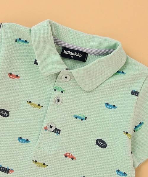 kladskap（クレードスコープ）の「★車柄半袖ポロシャツ（ポロシャツ・キッズ・オフホワイト/エメラルド・120cm/100cm/130cm/90cm/110cm）」の5枚目の写真