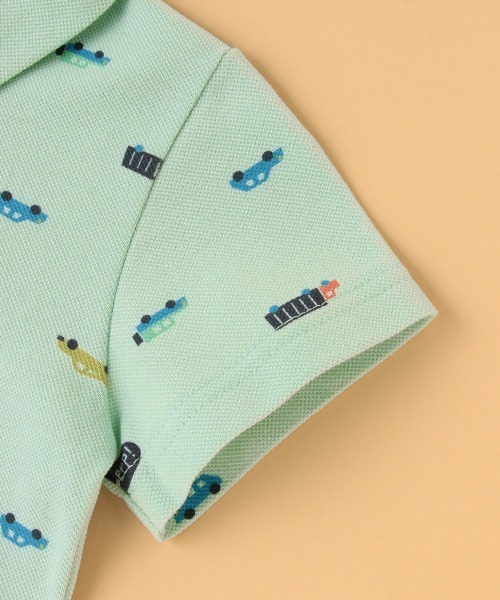 kladskap（クレードスコープ）の「★車柄半袖ポロシャツ（ポロシャツ・キッズ・オフホワイト/エメラルド・120cm/100cm/130cm/90cm/110cm）」の6枚目の写真