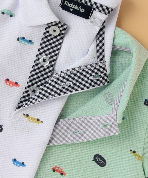 kladskap（クレードスコープ）の「★車柄半袖ポロシャツ（ポロシャツ・キッズ・オフホワイト/エメラルド・120cm/100cm/130cm/90cm/110cm）」の8枚目の写真
