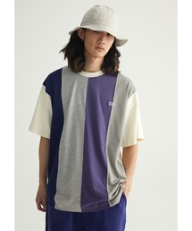 A'GEM/9 × .kom『WASSUP/ワズアップ』Stripe Tee/ストライプ柄 マルチカラー 半袖Tシャツ