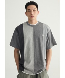 A'GEM/9 × .kom『WASSUP/ワズアップ』Stripe Tee/ストライプ柄 マルチカラー 半袖Tシャツ