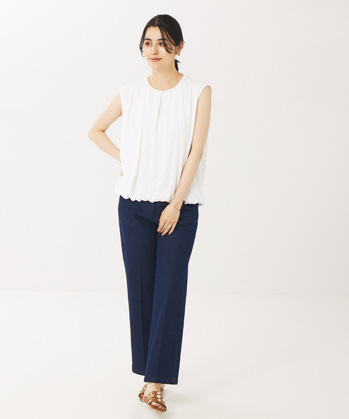 abahouse mavie（アバハウスマヴィ）の「タックノースリーブブラウス（シャツ/ブラウス・レディース・ホワイト/ブラック/キャメル/ピンク/グリーン・フリー）」の8枚目の写真