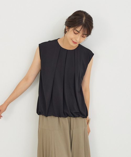 abahouse mavie（アバハウスマヴィ）の「タックノースリーブブラウス（シャツ/ブラウス・レディース・ホワイト/ブラック/キャメル/ピンク/グリーン・フリー）」の11枚目の写真