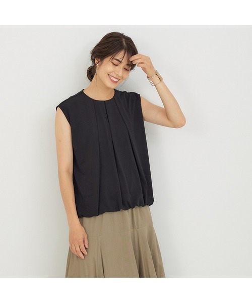 abahouse mavie（アバハウスマヴィ）の「タックノースリーブブラウス（シャツ/ブラウス・レディース・ホワイト/ブラック/キャメル/ピンク/グリーン・フリー）」の3枚目の写真