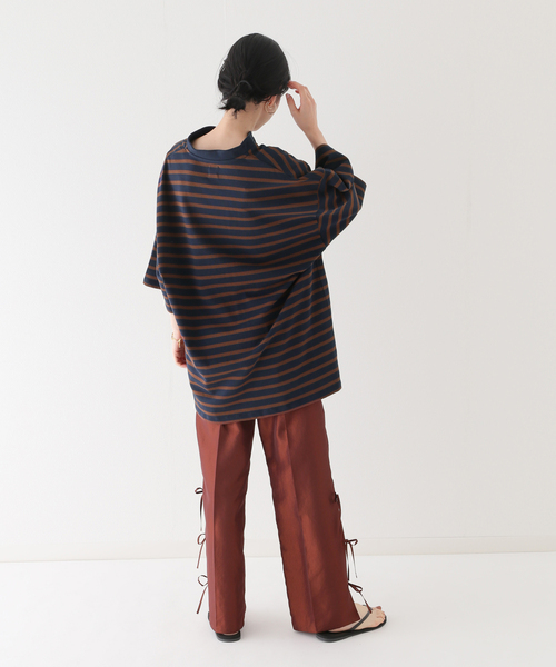 JOINT WORKS(ジョイントワークス)の「ボーダースキッパーTシャツ(Tシャツ/カットソー・レディース・ベージュ/ネイビー・FREE)」の5枚目の写真