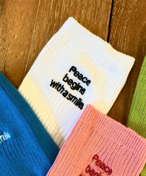 WEGO（ウィゴー）の「WEGO/刺繍ロゴリブソックス（ソックス/靴下・レディース・ブルー/ライム/ピンク/ホワイト・23-25cm）」の10枚目の写真