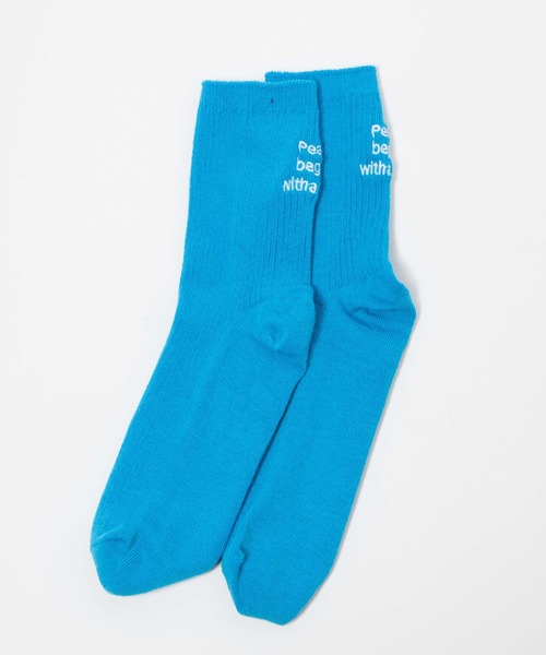 WEGO（ウィゴー）の「WEGO/刺繍ロゴリブソックス（ソックス/靴下・レディース・ブルー/ライム/ピンク/ホワイト・23-25cm）」の12枚目の写真