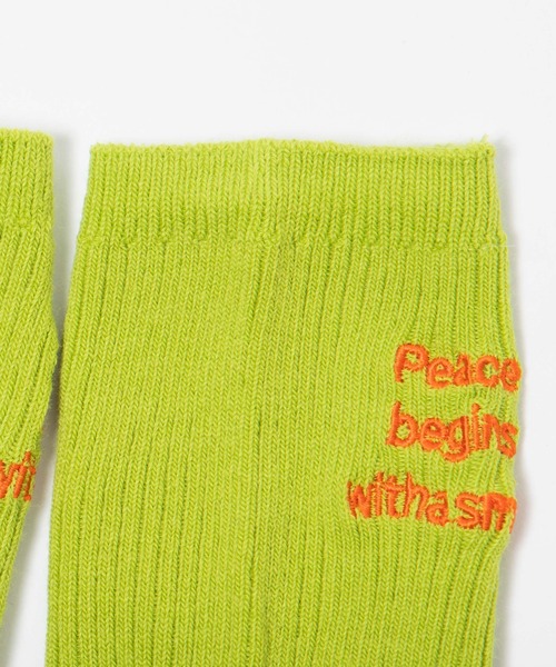 WEGO（ウィゴー）の「WEGO/刺繍ロゴリブソックス（ソックス/靴下・レディース・ブルー/ライム/ピンク/ホワイト・23-25cm）」の17枚目の写真