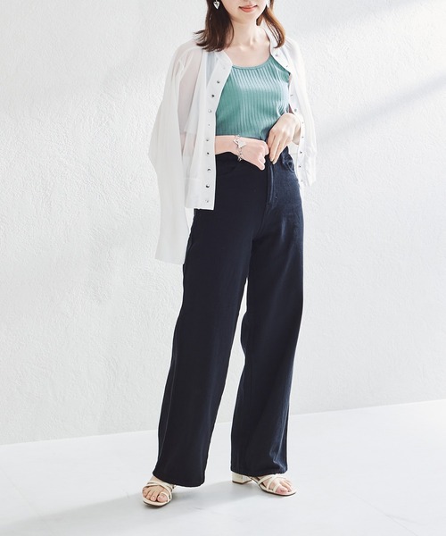 acro(アクロ)の「カラーワイドストレートパンツ/AC1455(デニムパンツ・レディース・ピンク/ホワイト/ブラック/ブルー/グリーン/オレンジ/パープル・FREE)」の10枚目の写真