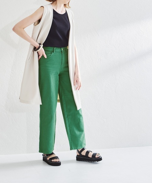 acro(アクロ)の「カラーワイドストレートパンツ/AC1455(デニムパンツ・レディース・ピンク/ホワイト/ブラック/ブルー/グリーン/オレンジ/パープル・FREE)」の15枚目の写真