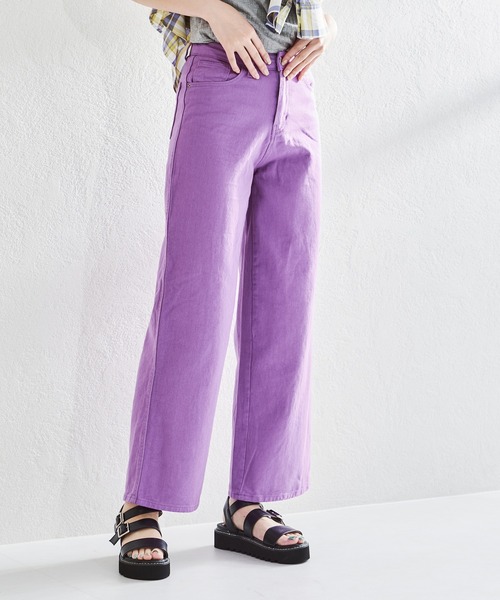 acro(アクロ)の「カラーワイドストレートパンツ/AC1455(デニムパンツ・レディース・ピンク/ホワイト/ブラック/ブルー/グリーン/オレンジ/パープル・FREE)」の18枚目の写真