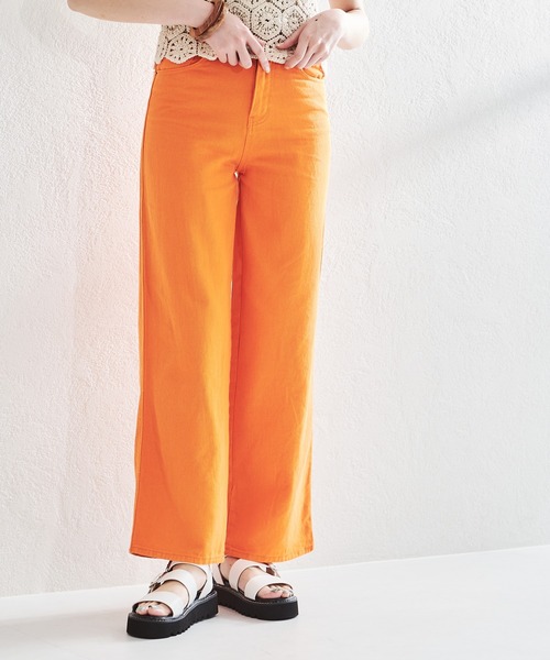 acro(アクロ)の「カラーワイドストレートパンツ/AC1455(デニムパンツ・レディース・ピンク/ホワイト/ブラック/ブルー/グリーン/オレンジ/パープル・FREE)」の22枚目の写真