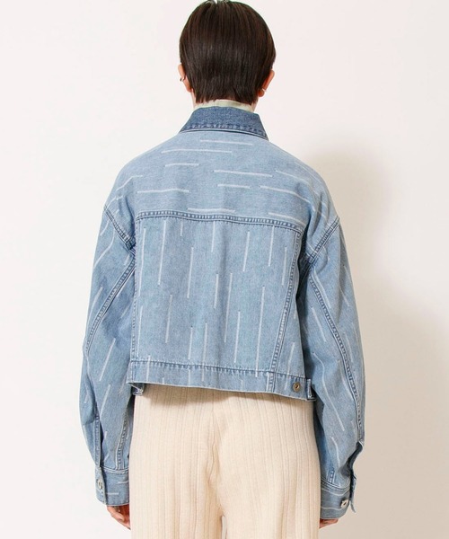 Johnbull　ショートデニム　ジャケット　インディゴブルー Johnbull（ジョンブル）の「ジャガードデニムショートジャケット