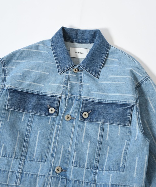 Johnbull　ショートデニム　ジャケット　インディゴブルー Johnbull（ジョンブル）の「ジャガードデニムショートジャケット