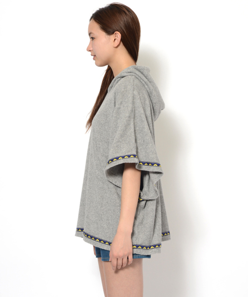 X-girl（エックスガール）の「PILE BIG PONCHO（パーカー・レディース・アッシュ/ネイビー・ONE SIZE）」の10枚目の写真