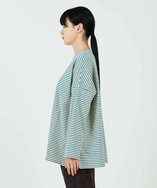 conges payes ADIEU TRISTESSE(コンジェ ペイエ アデュートリステス)の「ロングバスクシャツ(シャツ/ブラウス・レディース・グレー系その他/ホワイト×パープル/キナリ/ホワイト×ブルー・FREE)」の13枚目の写真