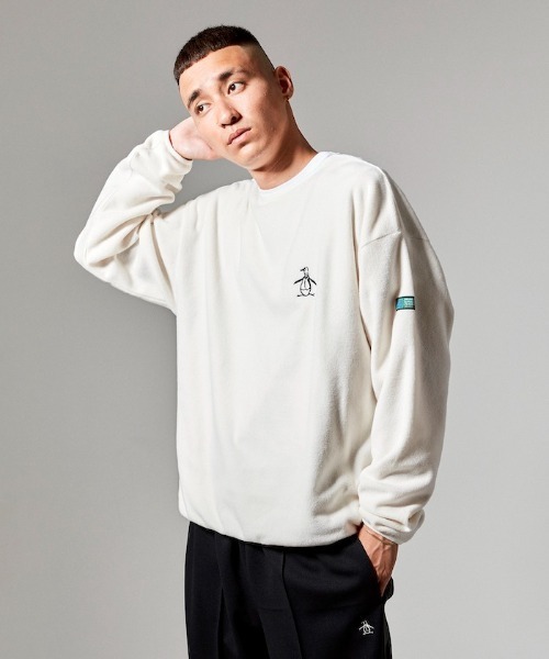 penguin BY MUNSINGWEAR（ペンギン バイ マンシングウェア）の「軽量フリースクルーネックプルオーバー メンズ ウェア セーター フリース ニット ライフスタイル スポーツウェア  マンシング（ブルゾン・メンズ・ホワイト/ブラック/カーキ/オレンジ・SMALL/MEDIUM/LARGE/X-LARGE）」の6枚目の写真