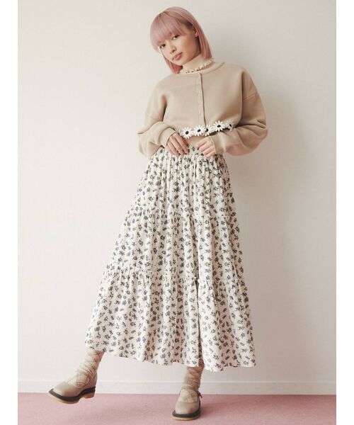 merry jenny（メリージェニー）の「おはな咲いたスウェットカーディガン（カーディガン/ボレロ・レディース・グレー/ブラック/ベージュ・FREE）」の18枚目の写真