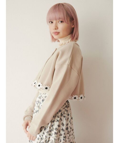 merry jenny（メリージェニー）の「おはな咲いたスウェットカーディガン（カーディガン/ボレロ・レディース・グレー/ブラック/ベージュ・FREE）」の21枚目の写真