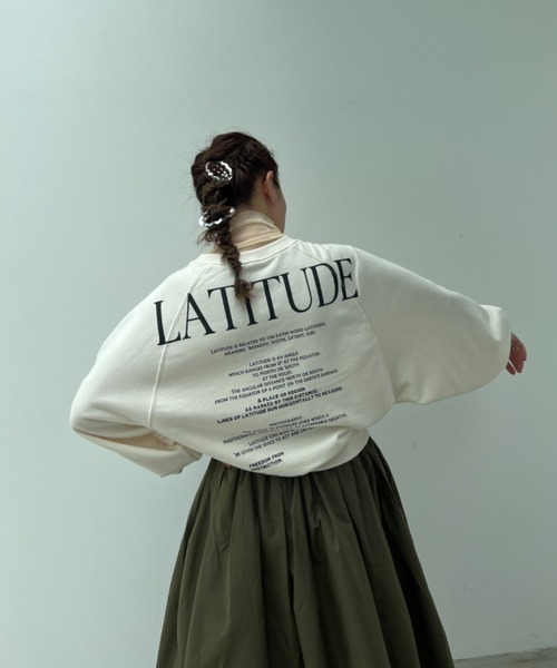 y/m by misato（イムバイミサト）の「バックロゴプリントラグランスウェット（スウェット・レディース・アイボリー/ライトブラック・FREE）」の22枚目の写真