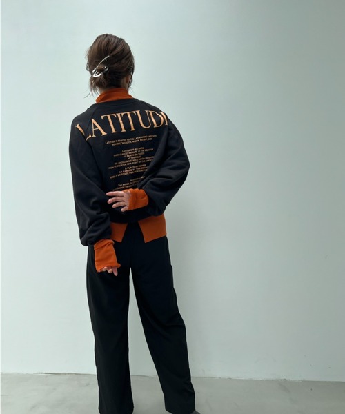 y/m by misato（イムバイミサト）の「バックロゴプリントラグランスウェット（スウェット・レディース・アイボリー/ライトブラック・FREE）」の3枚目の写真