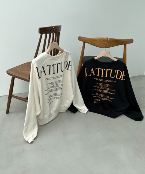 y/m by misato（イムバイミサト）の「バックロゴプリントラグランスウェット（スウェット・レディース・アイボリー/ライトブラック・FREE）」の6枚目の写真