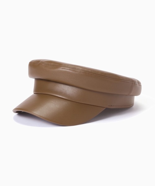ROSE BUD（ローズバッド）の「フェイクレザーマリンキャップ（キャスケット・レディース・ブラウン/ブラック/ホワイト・FREE）」の7枚目の写真