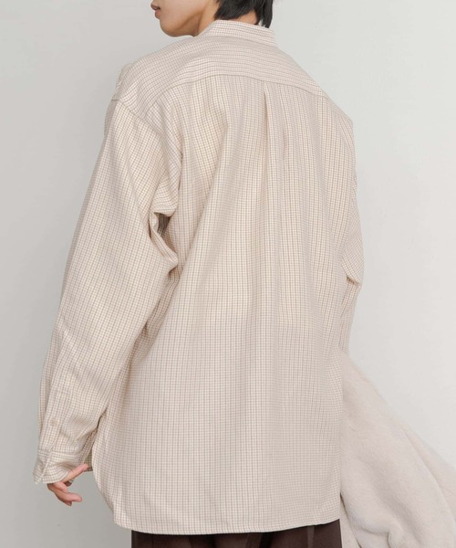 SENSE OF PLACE by URBAN RESEARCH（センスオブプレイスバイアーバンリサーチ）の「ウールライクバンドカラールーズシャツ（シャツ/ブラウス・メンズ・ライトベージュ/ミント/ブラウン/ブラック/その他1/その他2/ブルー/ボルドー・LARGE/MEDIUM）」の17枚目の写真