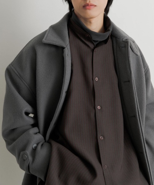 SENSE OF PLACE by URBAN RESEARCH（センスオブプレイスバイアーバンリサーチ）の「ウールライクバンドカラールーズシャツ（シャツ/ブラウス・メンズ・ライトベージュ/ミント/ブラウン/ブラック/その他1/その他2/ブルー/ボルドー・LARGE/MEDIUM）」の22枚目の写真