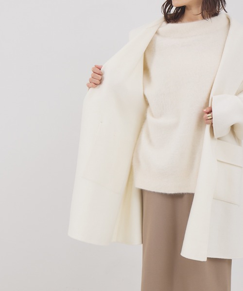 Rouge vif（ルージュヴィフ）の「ショールカラーリバーコート（その他アウター・レディース・ベージュ/オフホワイト/ピンク・フリー）」の16枚目の写真