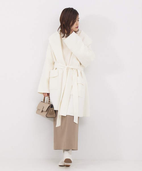 Rouge vif（ルージュヴィフ）の「ショールカラーリバーコート（その他アウター・レディース・ベージュ/オフホワイト/ピンク・フリー）」の5枚目の写真