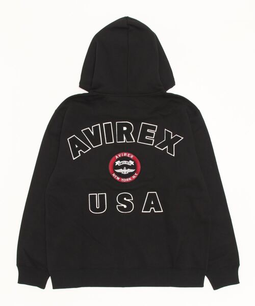 AVIREX(アヴィレックス)の「VARSITY LOGO SWEAT PARKA/ バーシティーロゴスウェットパーカー(パーカー・レディース・グリーン/ブラック/ホワイト/オレンジ・L/XL/M/2XL)」の6枚目の写真