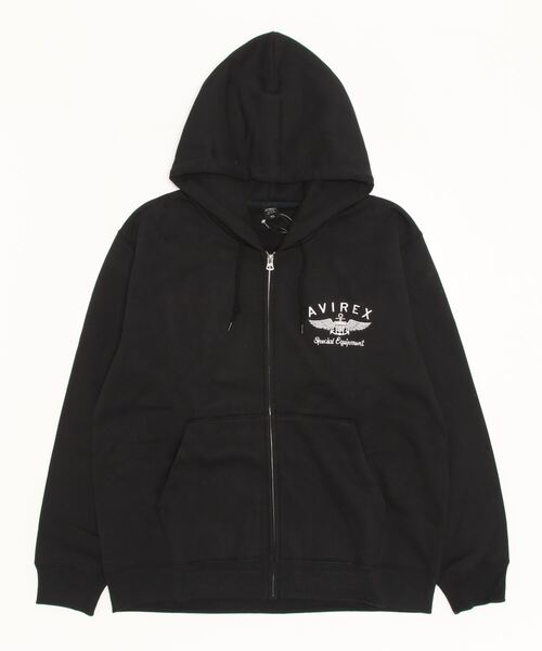 AVIREX(アヴィレックス)の「VARSITY LOGO SWEAT PARKA/ バーシティーロゴスウェットパーカー(パーカー・レディース・グリーン/ブラック/ホワイト/オレンジ・L/XL/M/2XL)」の11枚目の写真