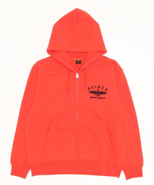 AVIREX(アヴィレックス)の「VARSITY LOGO SWEAT PARKA/ バーシティーロゴスウェットパーカー(パーカー・レディース・グリーン/ブラック/ホワイト/オレンジ・L/XL/M/2XL)」の9枚目の写真