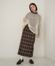 omom sot | チェック タイトスカート omom sot(スカート)