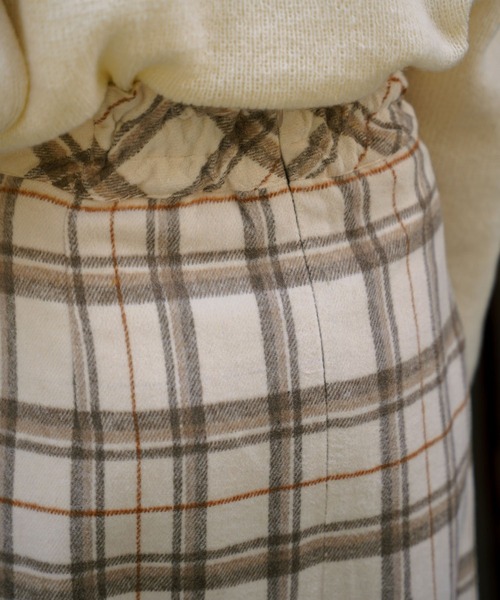 omom sot（オムオムソット）の「チェック タイトスカート omom sot（スカート・レディース・アイボリー/ブラウン・M）」の12枚目の写真