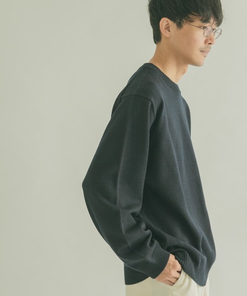 FORK&SPOON（フォークアンドスプーン）の「『洗濯可』FORK&SPOON　ウーステッドヤーンクルーネックニット（ニット/セーター・メンズ・レッド/ブルー系その他/グリーン系その他/ブルー/アイボリー・5/4）」の4枚目の写真