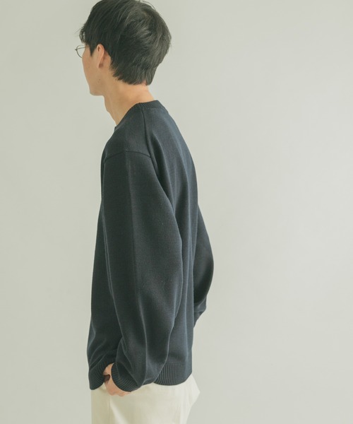 FORK&SPOON（フォークアンドスプーン）の「『洗濯可』FORK&SPOON　ウーステッドヤーンクルーネックニット（ニット/セーター・メンズ・レッド/ブルー系その他/グリーン系その他/ブルー/アイボリー・5/4）」の7枚目の写真