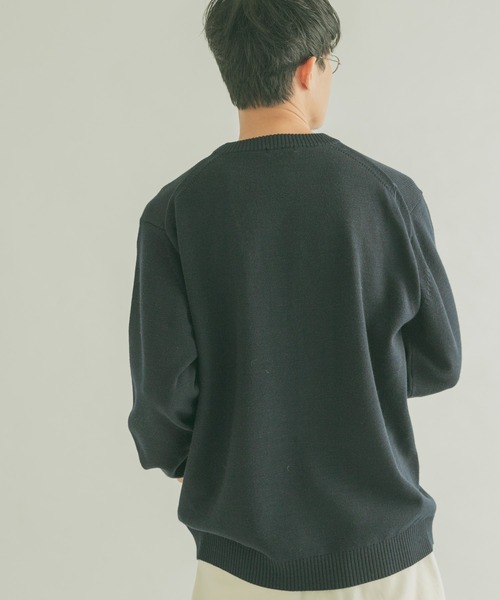 FORK&SPOON（フォークアンドスプーン）の「『洗濯可』FORK&SPOON　ウーステッドヤーンクルーネックニット（ニット/セーター・メンズ・レッド/ブルー系その他/グリーン系その他/ブルー/アイボリー・5/4）」の8枚目の写真