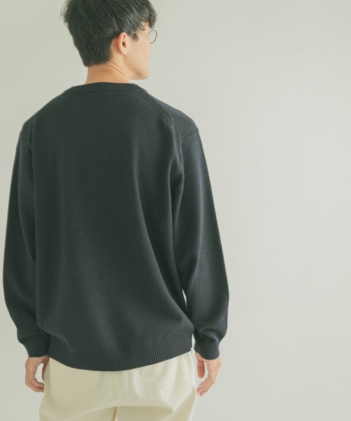 FORK&SPOON（フォークアンドスプーン）の「『洗濯可』FORK&SPOON　ウーステッドヤーンクルーネックニット（ニット/セーター・メンズ・レッド/ブルー系その他/グリーン系その他/ブルー/アイボリー・5/4）」の9枚目の写真