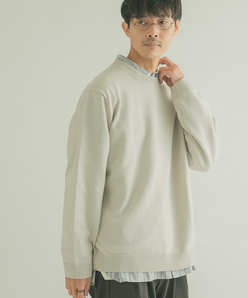 FORK&SPOON（フォークアンドスプーン）の「『洗濯可』FORK&SPOON　ウーステッドヤーンクルーネックニット（ニット/セーター・メンズ・レッド/ブルー系その他/グリーン系その他/ブルー/アイボリー・5/4）」の11枚目の写真