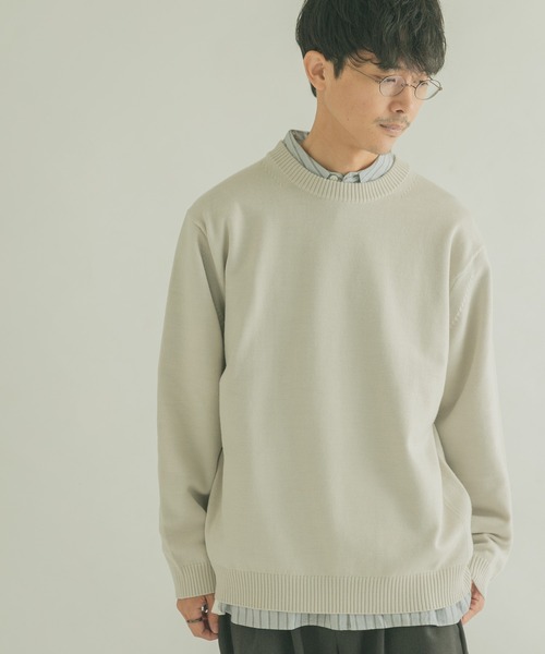 FORK&SPOON（フォークアンドスプーン）の「『洗濯可』FORK&SPOON　ウーステッドヤーンクルーネックニット（ニット/セーター・メンズ・レッド/ブルー系その他/グリーン系その他/ブルー/アイボリー・5/4）」の12枚目の写真