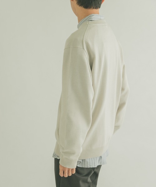 FORK&SPOON（フォークアンドスプーン）の「『洗濯可』FORK&SPOON　ウーステッドヤーンクルーネックニット（ニット/セーター・メンズ・レッド/ブルー系その他/グリーン系その他/ブルー/アイボリー・5/4）」の14枚目の写真