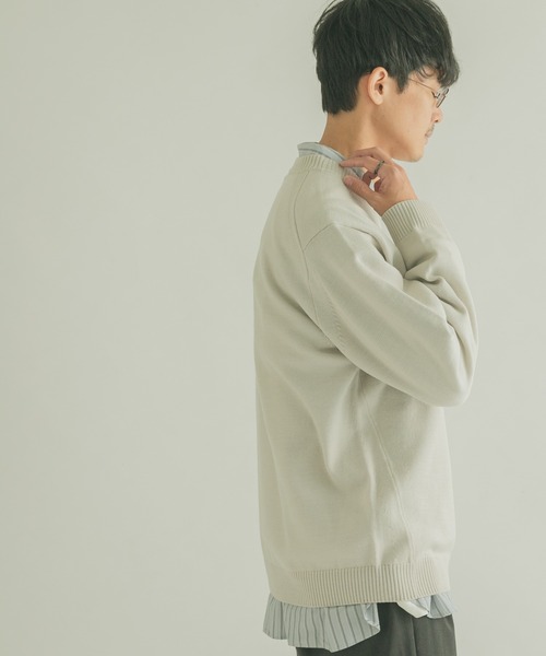 FORK&SPOON（フォークアンドスプーン）の「『洗濯可』FORK&SPOON　ウーステッドヤーンクルーネックニット（ニット/セーター・メンズ・レッド/ブルー系その他/グリーン系その他/ブルー/アイボリー・5/4）」の16枚目の写真