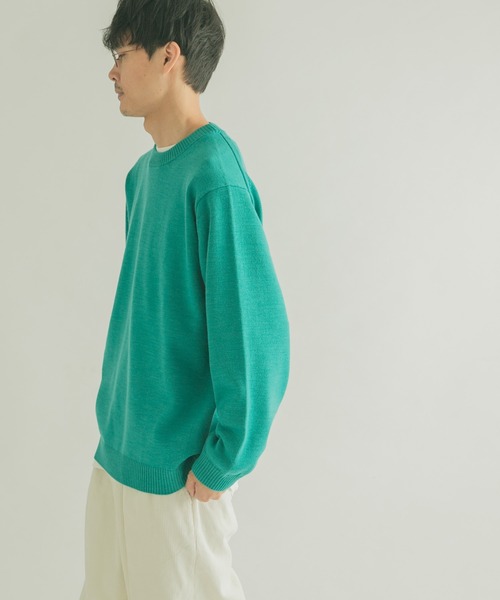 FORK&SPOON（フォークアンドスプーン）の「『洗濯可』FORK&SPOON　ウーステッドヤーンクルーネックニット（ニット/セーター・メンズ・レッド/ブルー系その他/グリーン系その他/ブルー/アイボリー・5/4）」の19枚目の写真