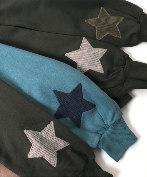 BREEZE（ブリーズ）の「【裏毛】スターパッチトレーナー（スウェット・キッズ・オレンジ/ミント/ライム/アイボリー/ブルー/チャコール/ベージュ・100/90/110/120/130/140/80）」の12枚目の写真